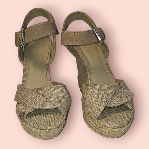 Guess Women Brown Wedge HEELS 7.5 M 5" - Picture 5 of 13